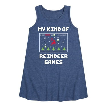 Instant Message - My Kind Of Reindeer Games - Toddler & Youth Girls A-line Dress