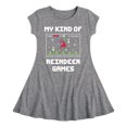 thumbnail image 1 of Instant Message - My Kind Of Reindeer Games - Toddler & Youth Girls Fit & Flare Dress, 1 of 1