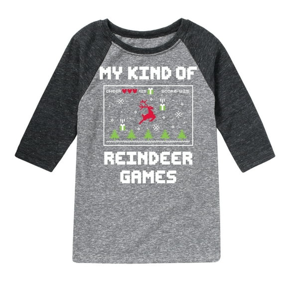 Instant Message - My Kind Of Reindeer Games Christmas - Toddler & Youth Raglan Graphic T-Shirt