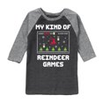 thumbnail image 1 of Instant Message - My Kind Of Reindeer Games - Toddler & Youth Raglan Graphic T-Shirt, 1 of 7