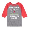 thumbnail image 1 of Instant Message - My Kind Of Reindeer Games - Toddler & Youth Raglan Graphic T-Shirt, 1 of 7