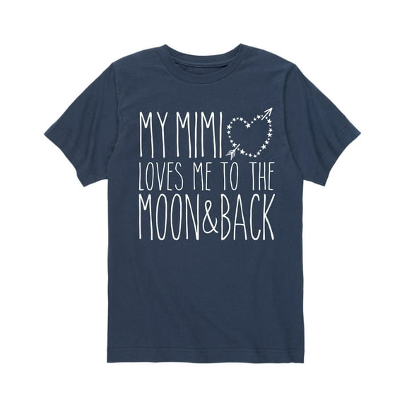 Instant Message - My Mimi Loves Me Moon Back Grandparent Shirts - Youth Short Sleeve Tee