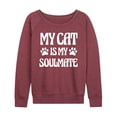 thumbnail image 1 of Instant Message - My Soulmate Cat - Women's Lightweight French Terry Long Sleeve Shirt, 1 of 6