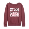 thumbnail image 1 of Instant Message - My Soulmate Dog - Women's Lightweight French Terry Long Sleeve Shirt, 1 of 6
