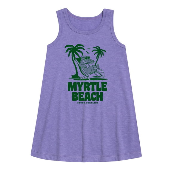 Instant Message - Myrtle Beach Alligator - Toddler & Youth Girls A-line Dress