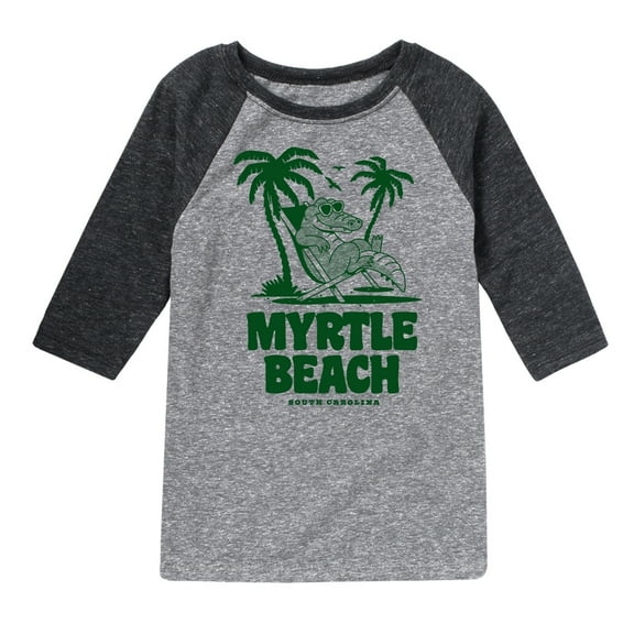Instant Message - Myrtle Beach Alligator - Toddler & Youth Raglan Graphic T-Shirt