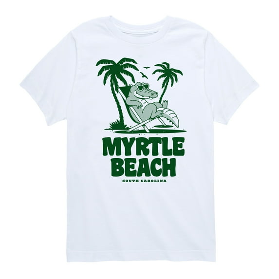 Instant Message - Myrtle Beach Alligator - Vacation Destination - Boy's Short Sleeve Graphic T-Shirt