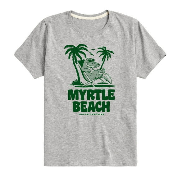 Instant Message - Myrtle Beach Alligator - Vacation Destination - Boy's Short Sleeve Graphic T-Shirt