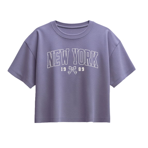 Instant Message - NY 1989 Bow - Youth Girls Boxy T-Shirt