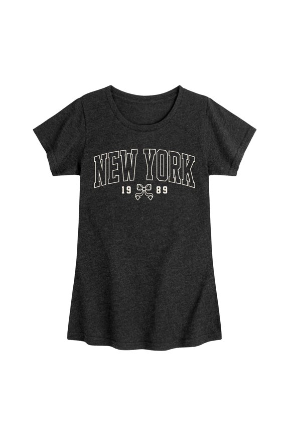 - NY 1989 Bow - Youth Girls Fitted Short Sleeve T-Shirt
