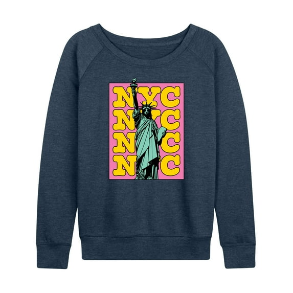 Instant Message - NYC Statue Of Liberty - Women's Lightweight French Terry Long Sleeve Shirt