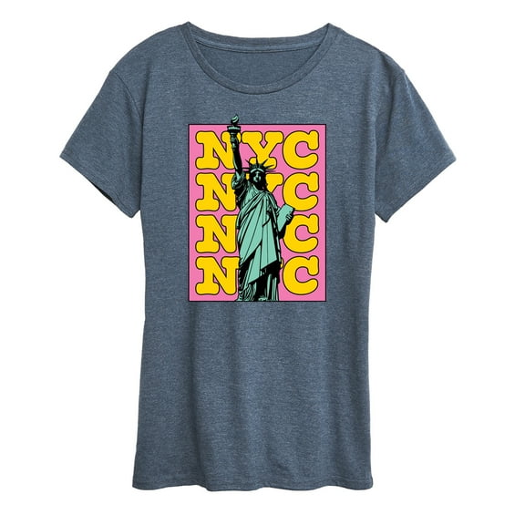 Instant Message - NYC Statue Of Liberty - Women's Short Sleeve Graphic T-Shirt