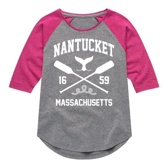 Instant Message - Nantucket - Toddler & Youth Girls Raglan Graphic T-Shirt