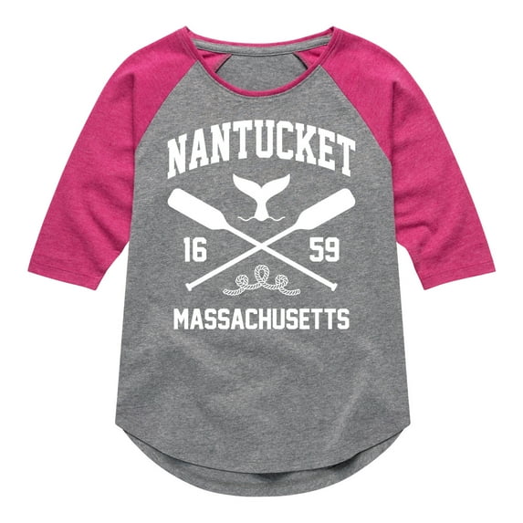 Instant Message - Nantucket - Toddler & Youth Girls Raglan Graphic T-Shirt