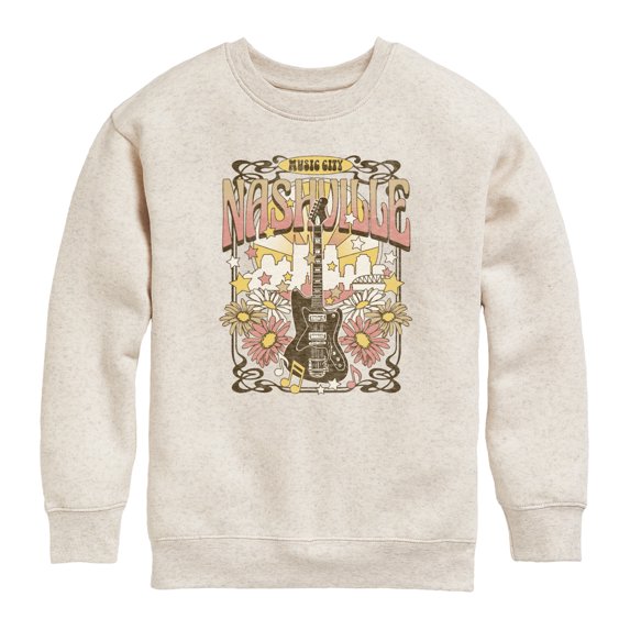 Instant Message - Nashville Music Poster Graphic Long Sleeve Fleece Sweatshirt