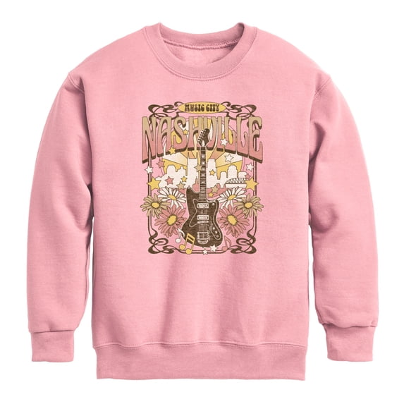 Instant Message - Nashville Music Poster Graphic Long Sleeve Fleece Sweatshirt