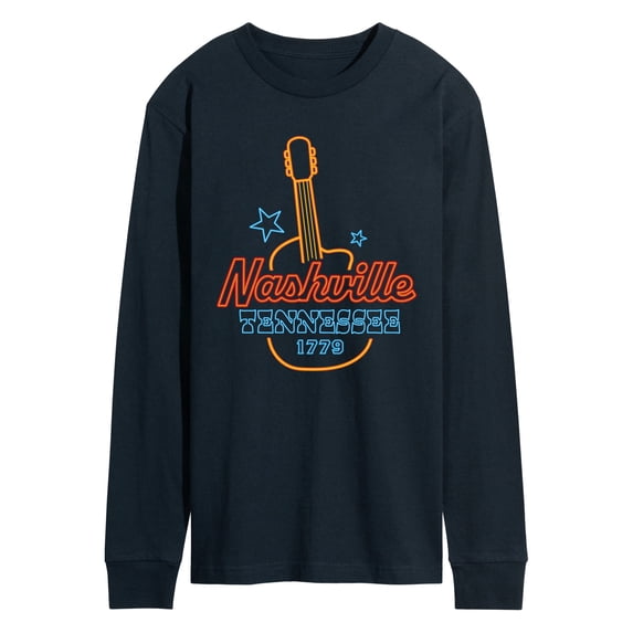 Instant Message - Nashville Neon Sign - Men's Long Sleeve Graphic T-Shirt