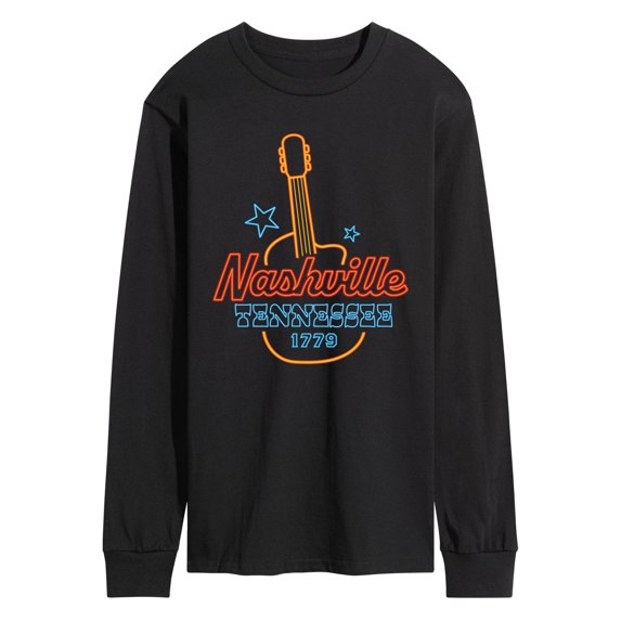 Instant Message - Nashville Neon Sign - Men's Long Sleeve Graphic T-Shirt