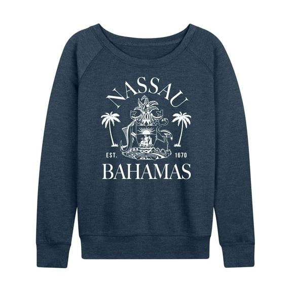 Instant Message - Nassau Bahamas Crest - Women's Lightweight French Terry Long Sleeve Shirt