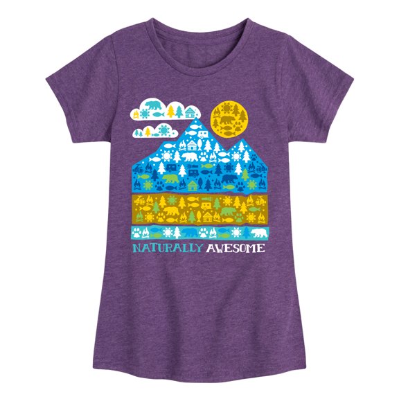 Instant Message - Naturally Awesome in Nature - Toddler & Youth Girls Short Sleeve Graphic T-Shirt