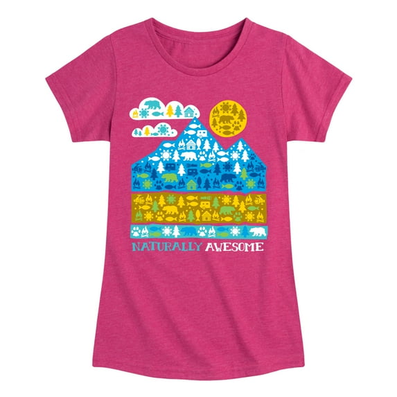 Instant Message - Naturally Awesome in Nature - Toddler & Youth Girls Short Sleeve Graphic T-Shirt