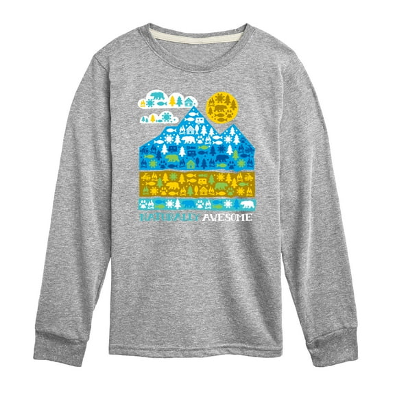Instant Message - Naturally Awesome in Nature - Toddler & Youth Long Sleeve Graphic T-Shirt