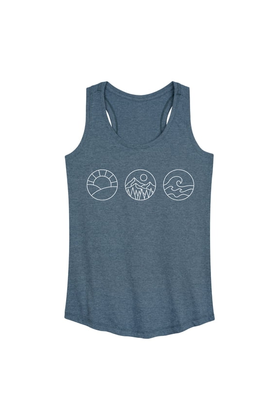 - Nature Circle Icons - Women's Racerback Tank Top