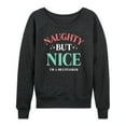thumbnail image 1 of Instant Message - Naughty But Nice Multitasker Christmas - Women's Lightweight French Terry Long Sleeve Shirt, 1 of 6