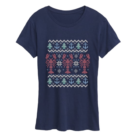 Instant Message - Nautical Fairisle Sweater Short Sleeve Graphic T-Shirt