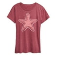 thumbnail image 1 of Instant Message - Nautical Striped Starfish - Women's Short Sleeve Graphic T-Shirt, 1 of 6