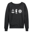 thumbnail image 1 of Instant Message - Nautical Symbols - Women's Lightweight French Terry Long Sleeve Shirt, 1 of 6