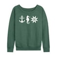thumbnail image 1 of Instant Message - Nautical Symbols - Women's Lightweight French Terry Long Sleeve Shirt, 1 of 6
