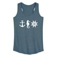 thumbnail image 1 of Instant Message - Nautical Symbols - Women's Racerback Tank Top, 1 of 6