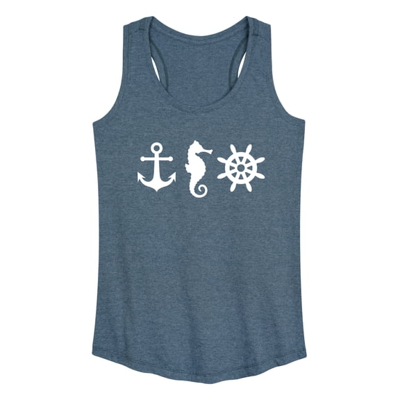 Instant Message - Nautical Symbols - Women's Racerback Tank Top