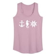 thumbnail image 1 of Instant Message - Nautical Symbols Graphic Racerback Tank, 1 of 6