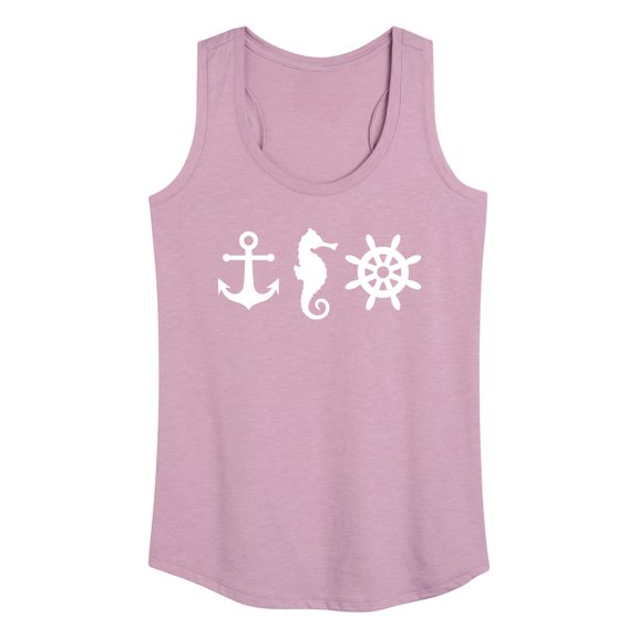 Instant Message - Nautical Symbols - Women's Racerback Tank Top