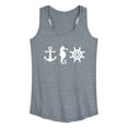 thumbnail image 1 of Instant Message - Nautical Symbols - Women's Racerback Tank Top, 1 of 6
