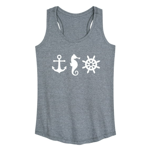 Instant Message - Nautical Symbols - Women's Racerback Tank Top