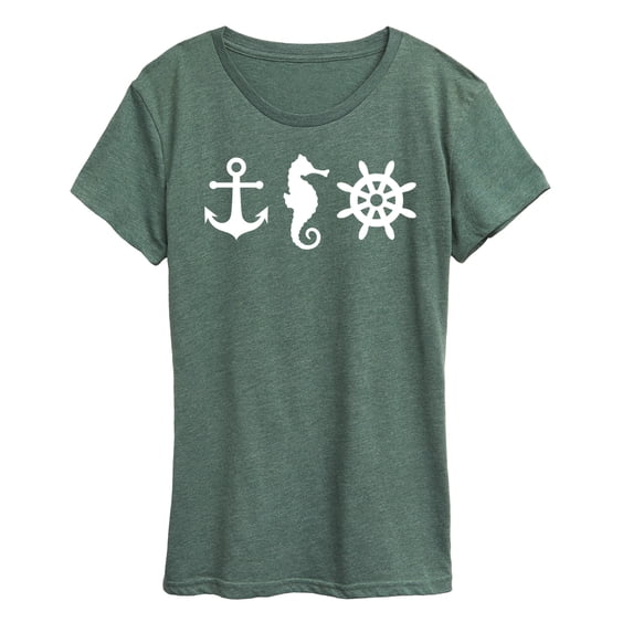 Instant Message - Nautical Symbols - Women's Short Sleeve Graphic T-Shirt