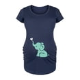 thumbnail image 1 of Instant Message - Neautral Baby Elephant - Women's Maternity Scoop Neck Graphic T-Shirt, 1 of 5