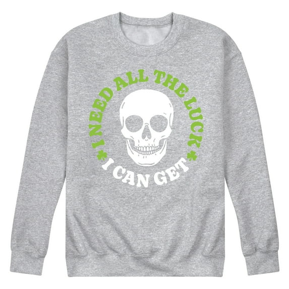 Instant Message - Need All The Luck I Can Get - Men's Crew Neck Fleece Pullover