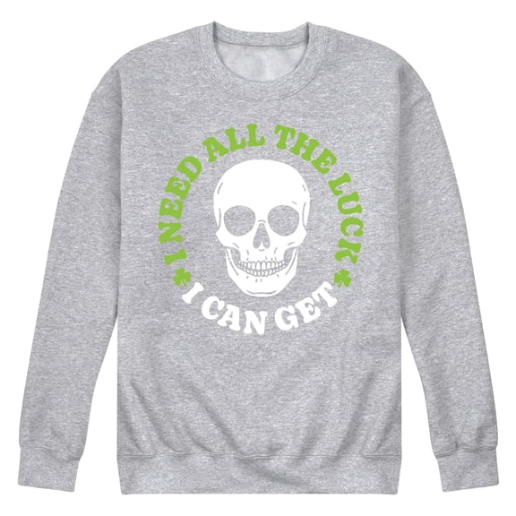 Instant Message - Need All The Luck I Can Get - Men's Crew Neck Fleece Pullover