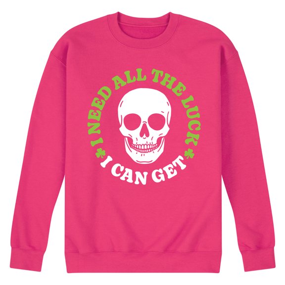 Instant Message - Need All The Luck I Can Get - Men's Crew Neck Fleece Pullover