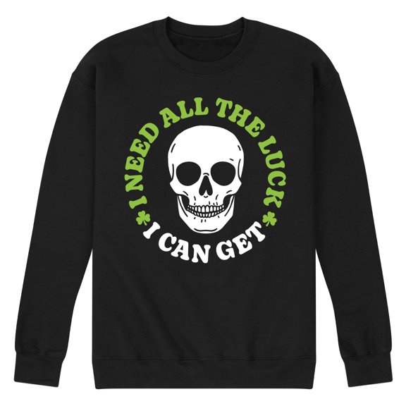 Instant Message - Need All The Luck I Can Get - Men's Crew Neck Fleece Pullover