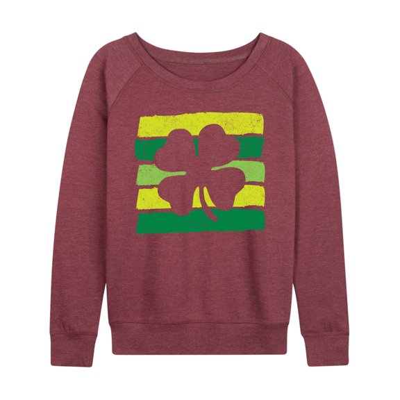 Instant Message - Negative Space Shamrock - Women's Lightweight French Terry Long Sleeve Shirt