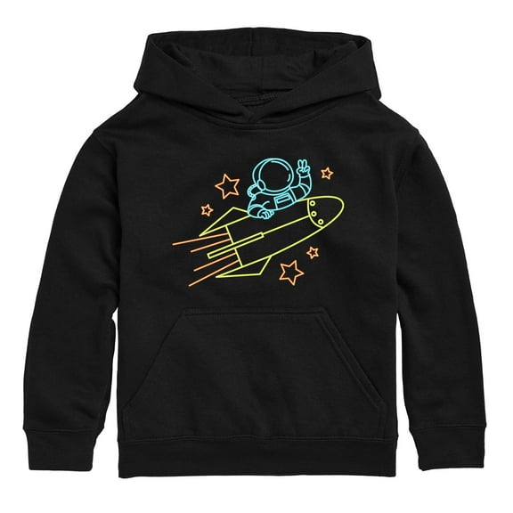 Instant Message - Neon Astronaut - Toddler and Youth Pullover Fleece Hoodie