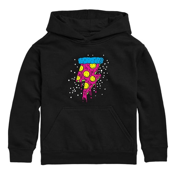 Instant Message - Neon Pizza - Toddler and Youth Pullover Fleece Hoodie