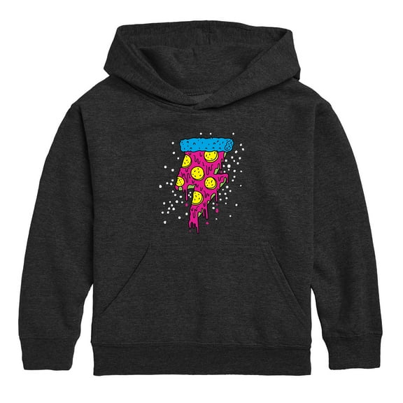Instant Message - Neon Pizza - Toddler and Youth Pullover Fleece Hoodie