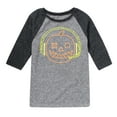 thumbnail image 1 of Instant Message - Neon Pumpkin with Headphones - Toddler & Youth Raglan Graphic T-Shirt, 1 of 5