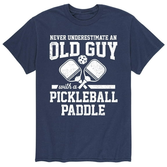 Instant Message - Never Underestimate Old Guy Pickleball - Men's Short Sleeve Graphic T-Shirt